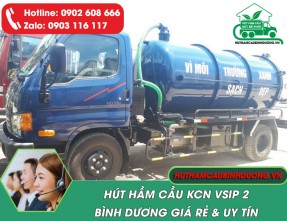 Hút hầm cầu KCN Vsip 2 giá rẻ, cam kết sạch triệt để, uy tín