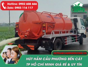 Hút hầm cầu phường Bến Cát TPHCM giá rẻ, uy tín, phục vụ 24/24