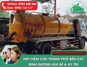 Hút Hầm Cầu Bến Cát | Giá Rẻ | Hút Sạch Sẽ Đến 100%