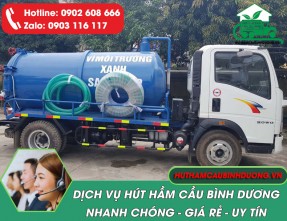 Hút hầm cầu Bình Dương giá rẻ, công nghệ hiện đại, có mặt nhanh chóng