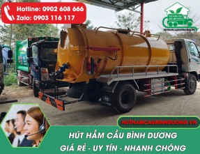 Hút hầm cầu Bình Dương giá rẻ nhất ✓ Phục vụ 24/7, Công nghệ hiện đại