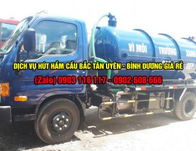 Dịch vụ hút hầm cầu Bắc Tân Uyên giá rẻ nhanh chóng đảm bảo sạch sẽ