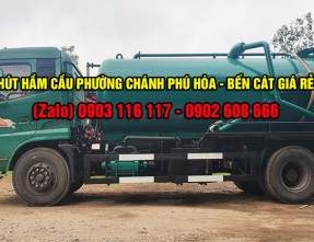 Hút hầm cầu Chánh Phú Hòa - Bến Cát giá rẻ, đảm bảo sạch sẽ. BH dài hạn
