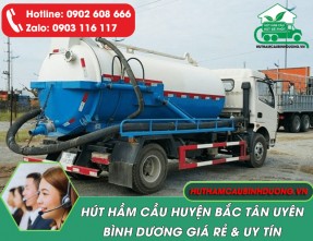 Dịch vụ hút hầm cầu Bắc Tân Uyên giá rẻ, sạch sẽ, phục vụ 24/7