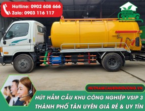 Hút hầm cầu Vsip 3 giá rẻ nhất ✓ Trực tiếp thi công ✓ Làm việc 24/7