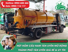Hút hầm cầu Nam Tân Uyên mở rộng bằng công nghệ cao - hiện đại, giá cả hợp lý