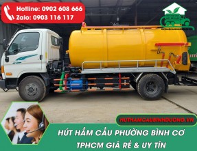Hút hầm cầu phường Bình Cơ TP.HCM uy tín, giá rẻ, không đục phá
