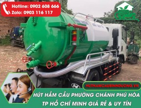 Hút Hầm Cầu Tại Phường Chánh Phú Hòa TPHCM 24/24 Giá Rẻ, Sạch 100%