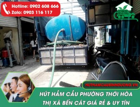 Hút hầm cầu Phường Thới Hòa Bến Cát chất lượng ✓ Giá thành hợp lý ✓ Phục vụ 24/24h