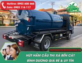 Đơn vị hút hầm cầu Bến Cát ✔️ Giá rẻ - Hút sạch 100% ☎️ 0902 608 666