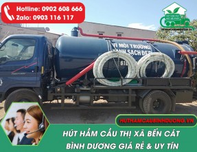 Hút hầm cầu Bến Cát giá rẻ, chất lượng, phục vụ 24/24