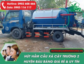 Dịch vụ hút hầm cầu xã Cây Trường 2 - Bàu Bàng giá rẻ ✔️ chuyên nghiệp, phục vụ 24/7