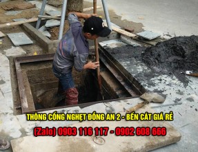 Dịch vụ thông cống nghẹt giá rẻ uy tín tại KCN Đồng An 2 - Bến Cát. Hotline: 0902 608 666