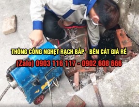 Dịch vụ thông cống nghẹt giá rẻ uy tín nhanh chóng tại Rạch Bắp - Bến Cát
