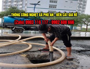 Thông cống nghẹt xã Phú An - Bến Cát giá rẻ nhanh chóng với máy móc hiện đại
